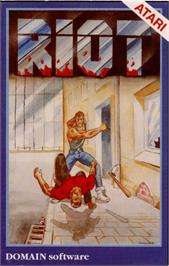 Box cover for Riot on the Atari 8-bit.